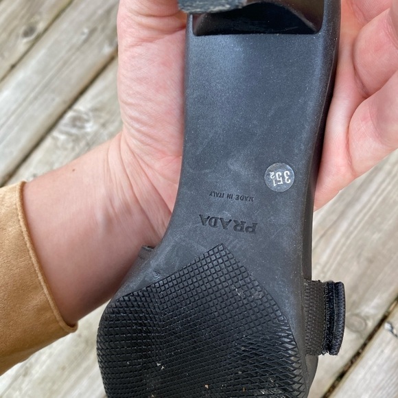 Vintage Prada Sport Black Leather Mules Size 35.5 - Picture 9 of 16